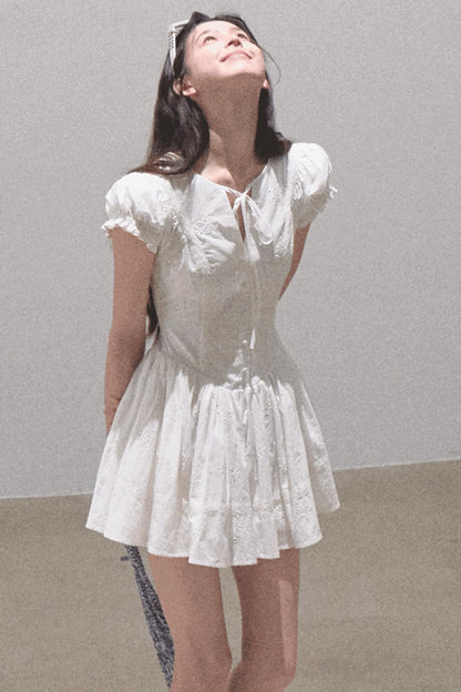 Lovefall Embroidered Cotton Tea Dress