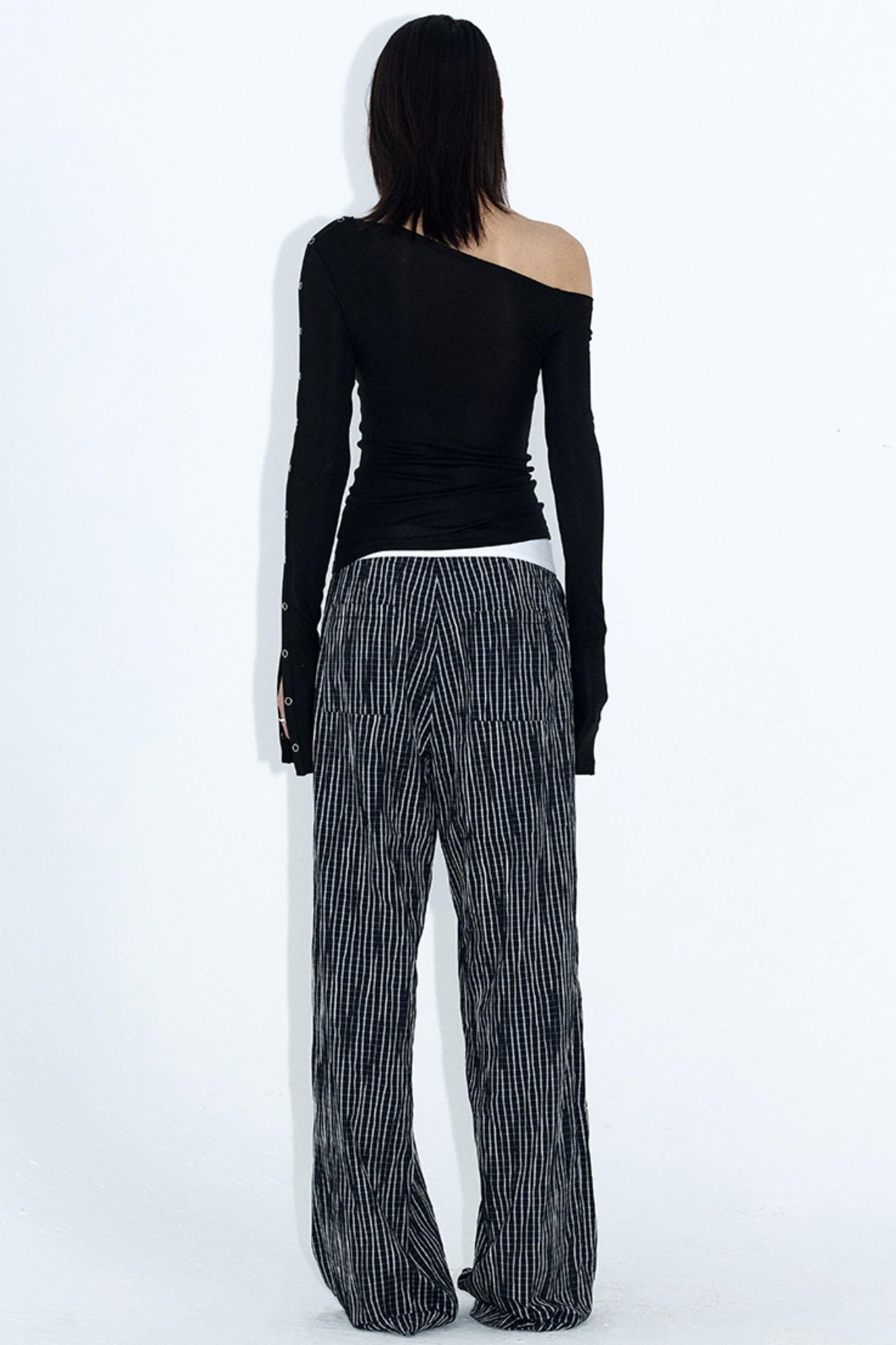 Wide Leg Monochrome Trousers