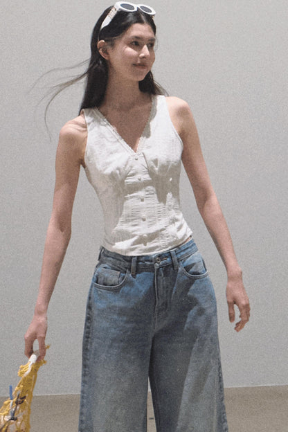 Ruffled V-Neck Camisole