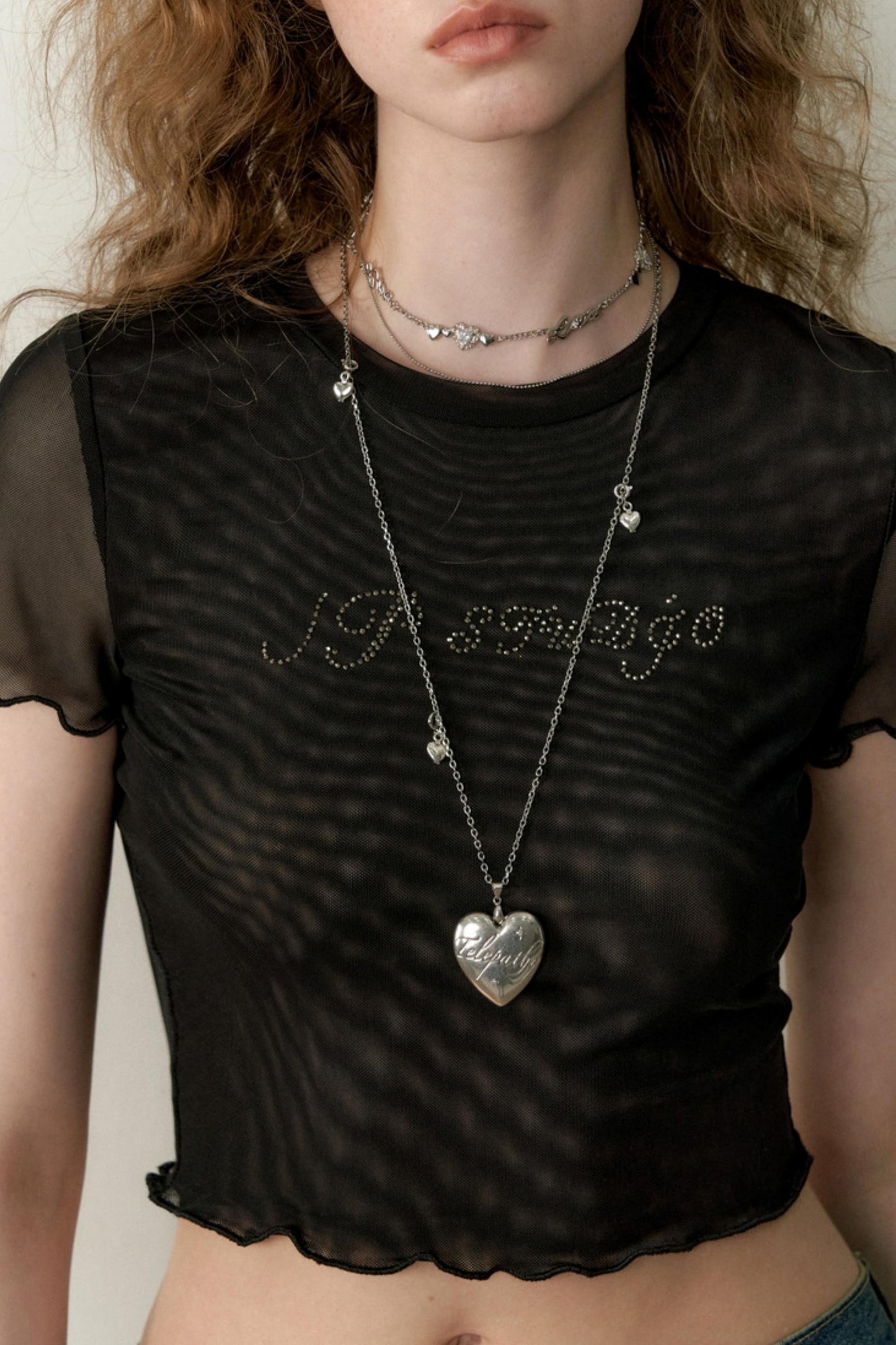 Multicolor Mesh Letter Tee