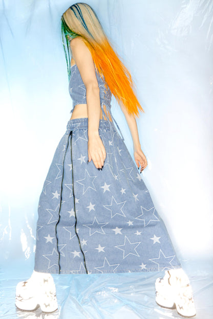 Vintage Denim A-Line Skirt