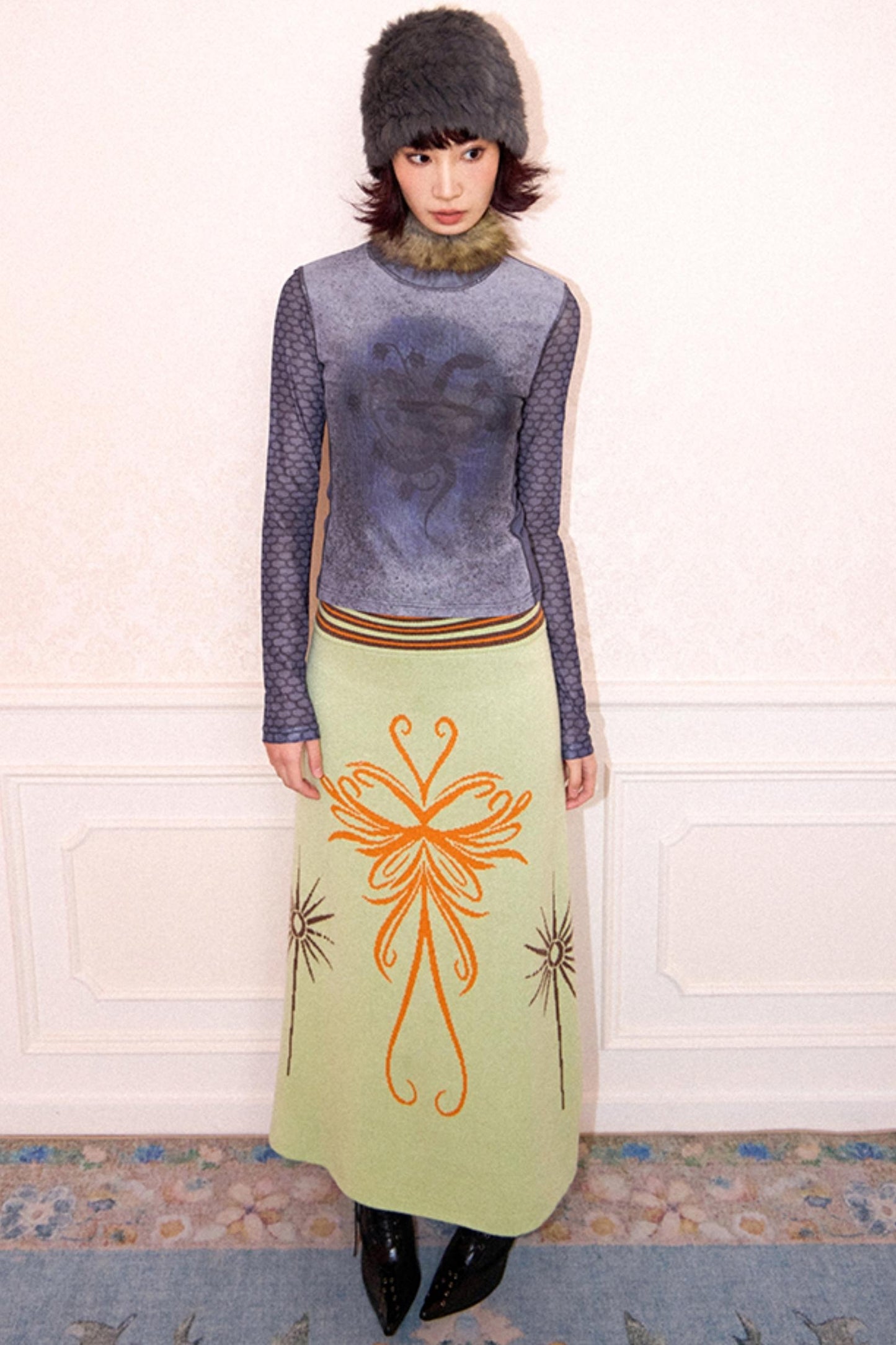 Blissful Butterfly Knit Skirt