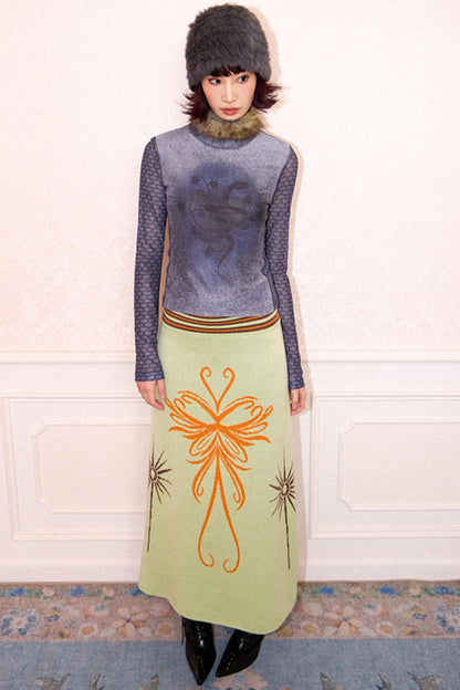 Blissful Butterfly Knit Skirt