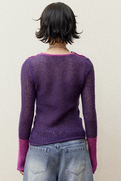 Rose Purple Knit Top