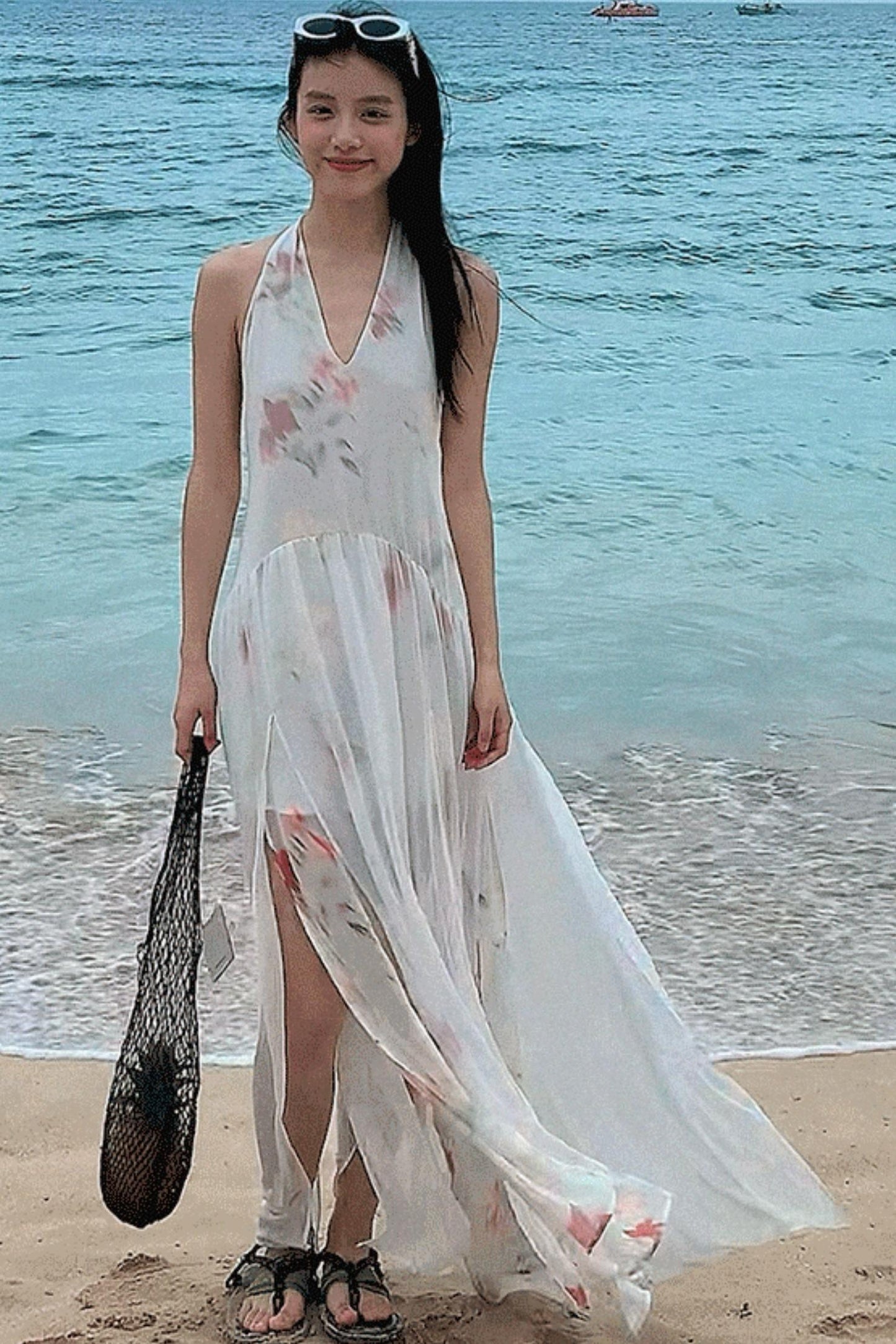 Serene Summers Halter Dress