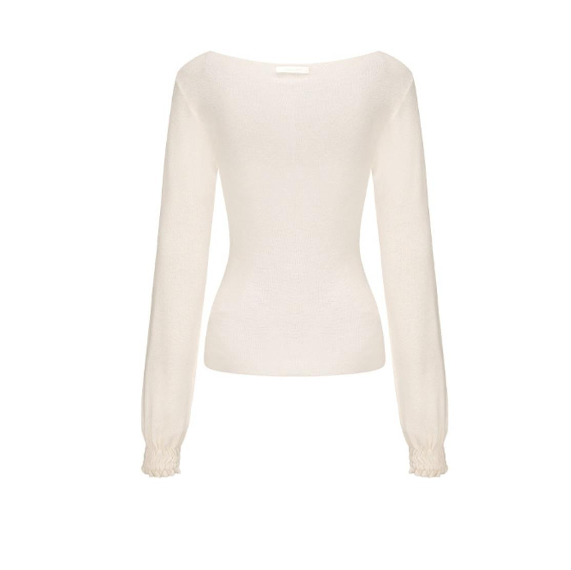 White Chiffon Knit Top