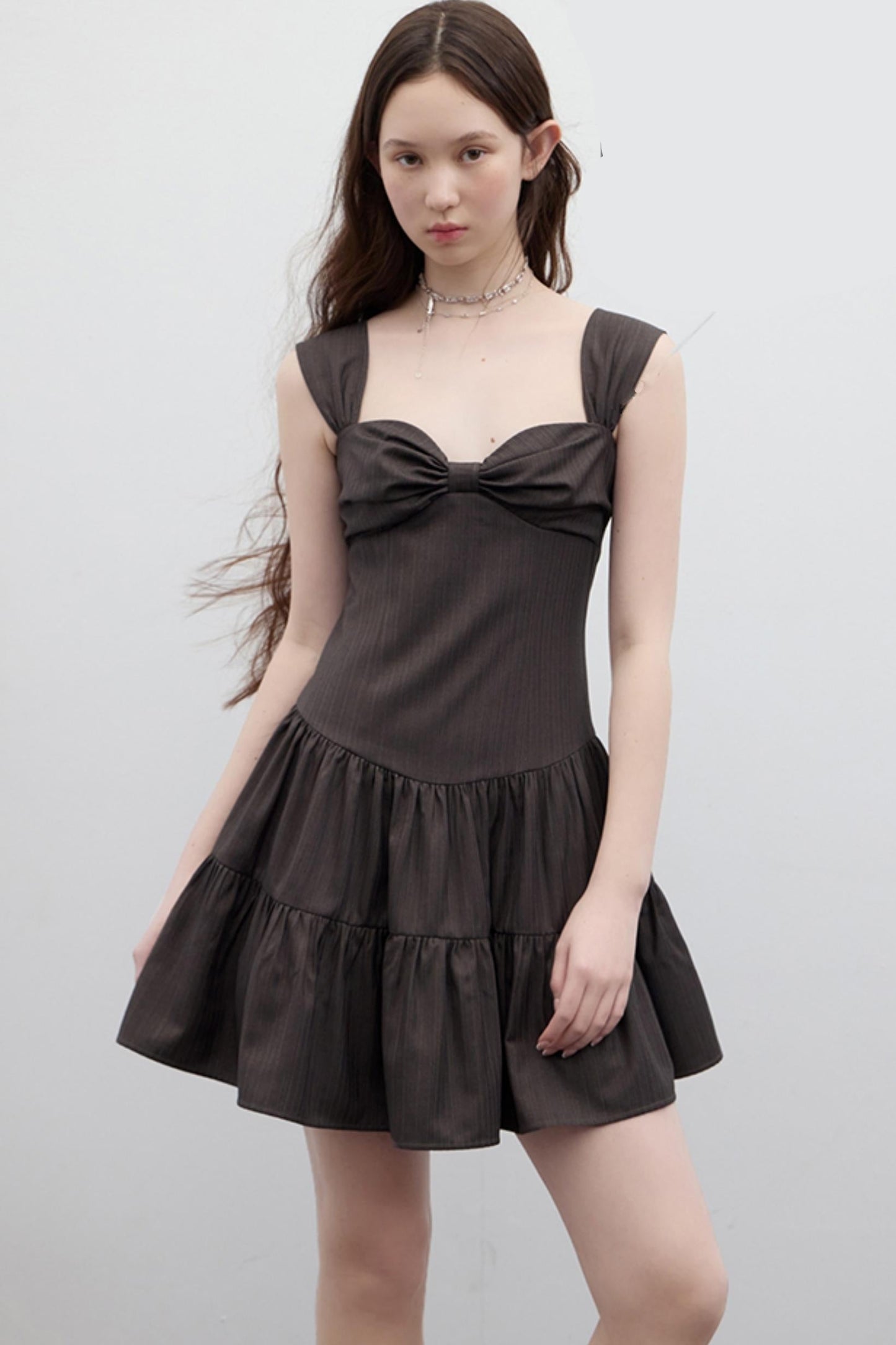 Brown Bow Ballroom Dress