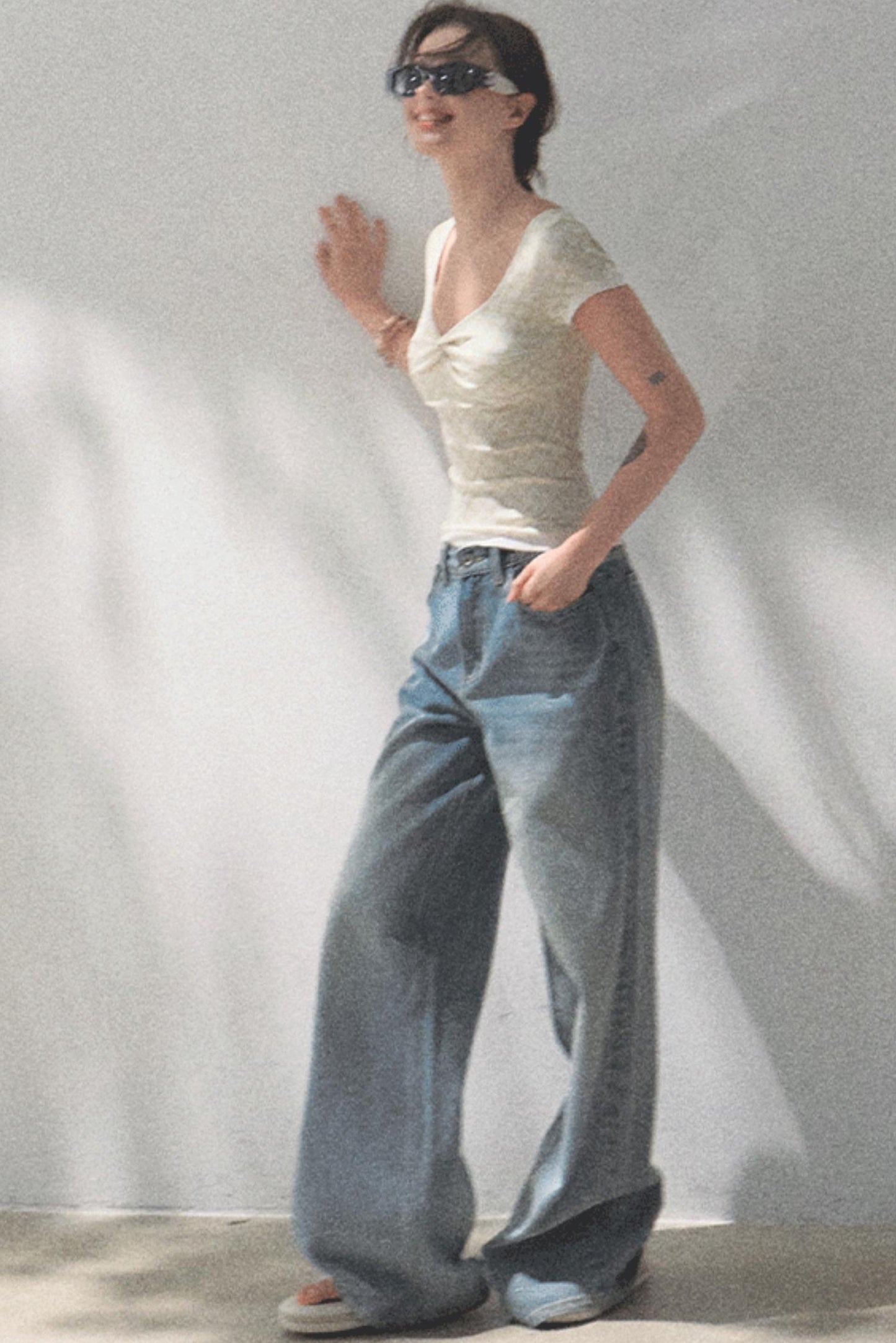 Slimming Checkered Tee