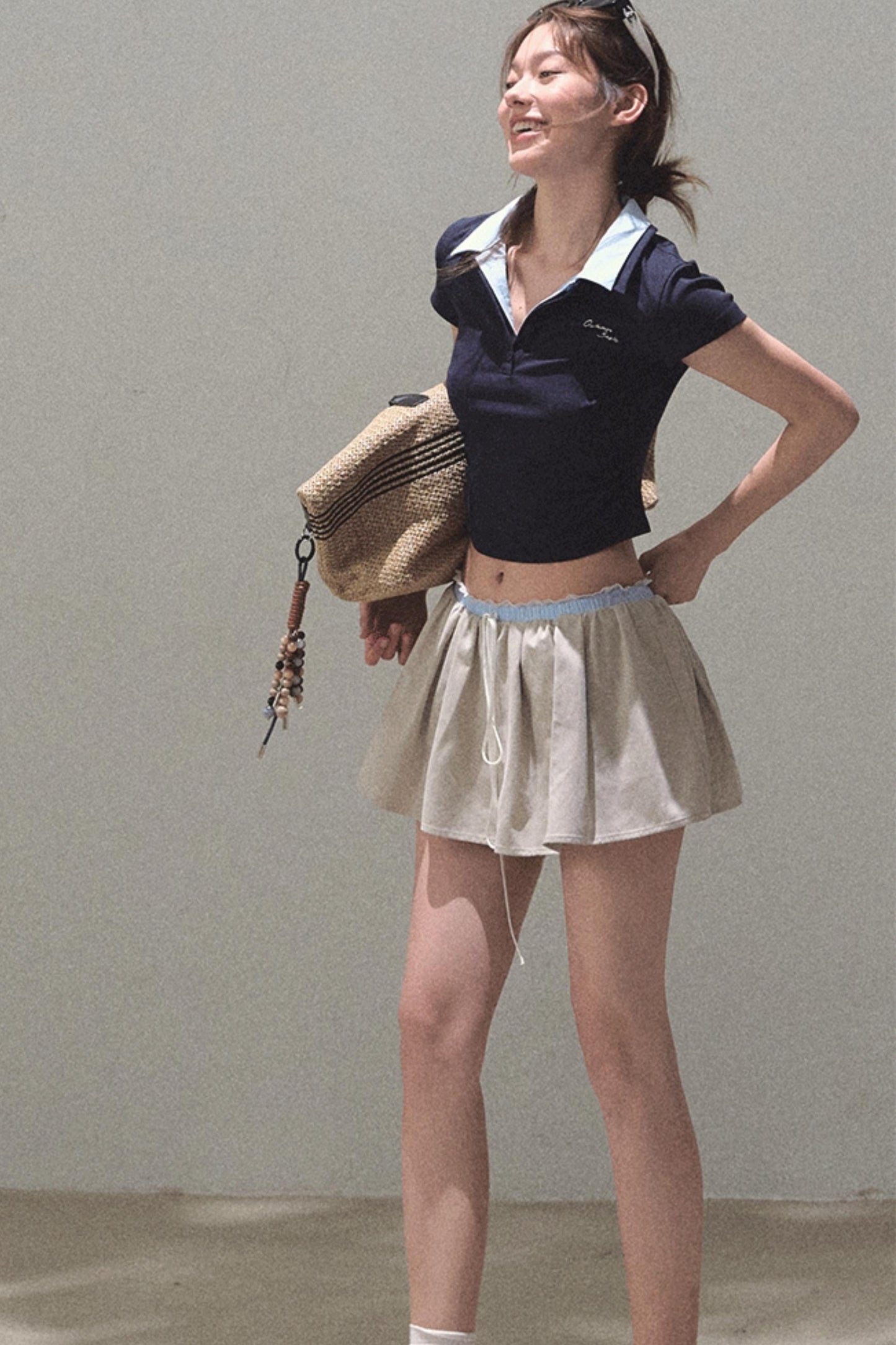 Vintage Lace Poncho Polo Skirt Set-Up