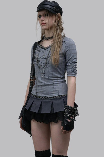 Retro V-Neck Tee Set-Up