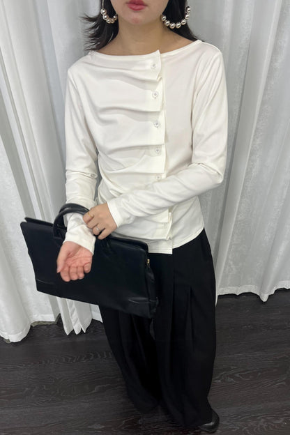 Pleated Long-Sleeved Shirt