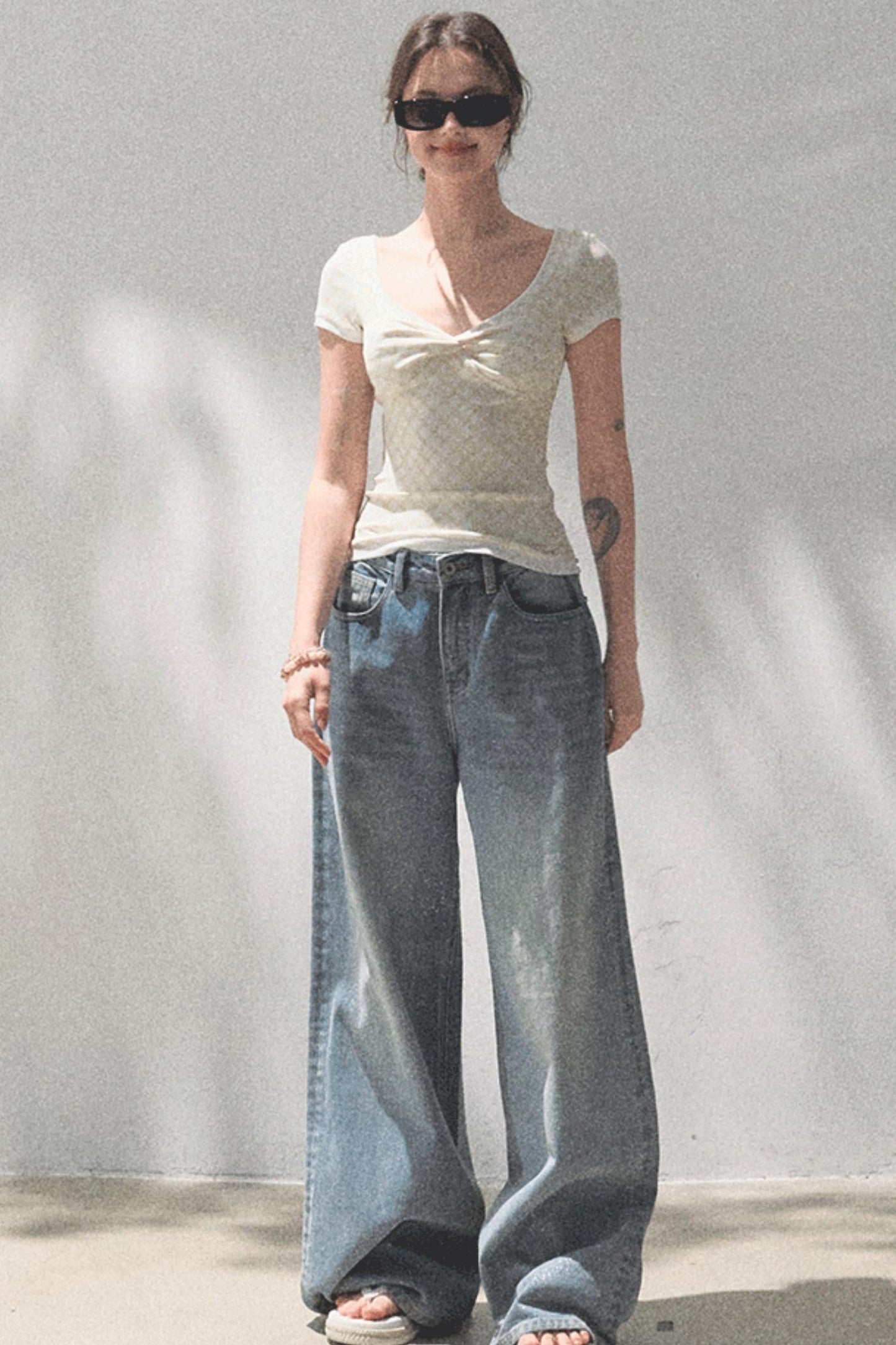 Slimming Checkered Tee