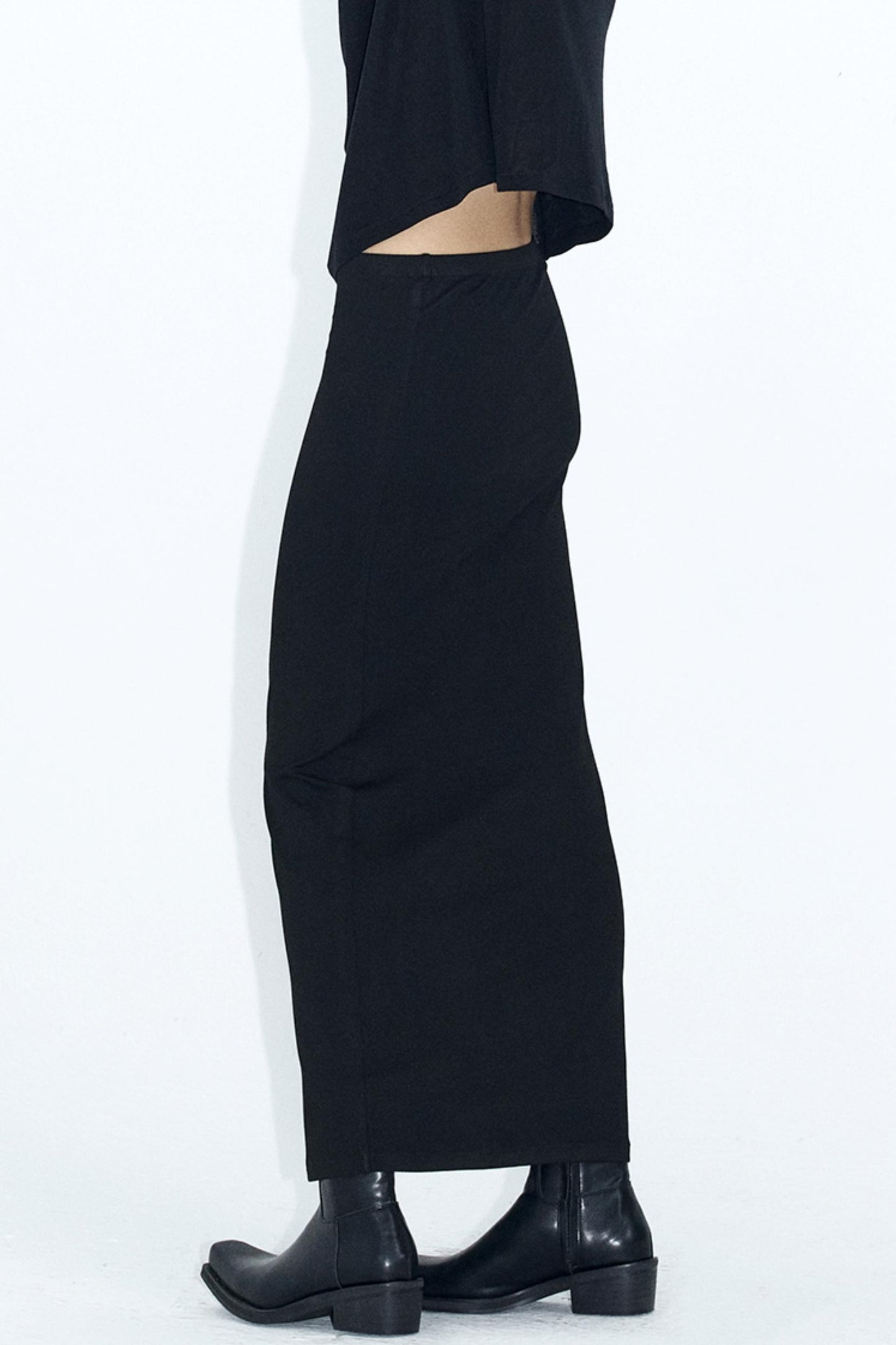 Draped Elastic Waist Skirt