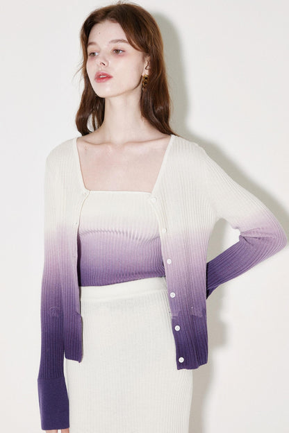 Chic Wool Knit Cardigan Skirt Set-Up