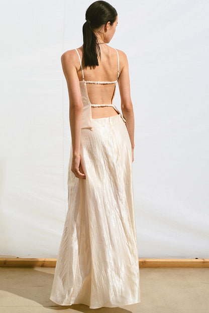 Hollow Back Halter Dress