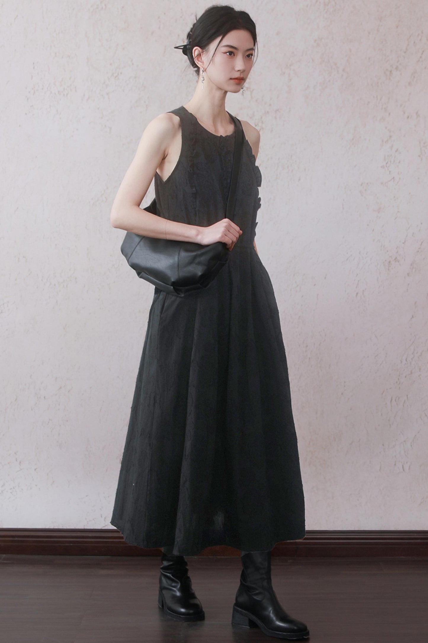 Beige Black Underdress