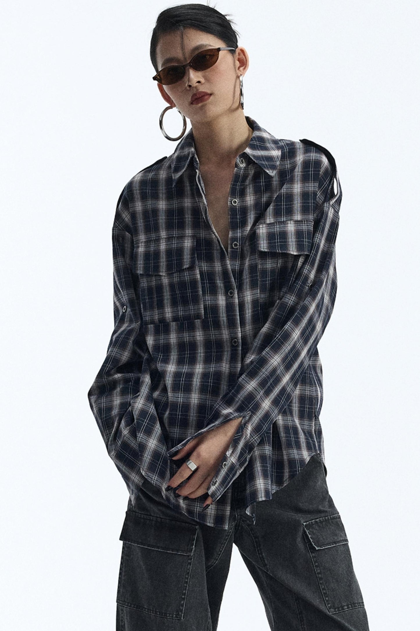 Vintage Black Lapel Shirt