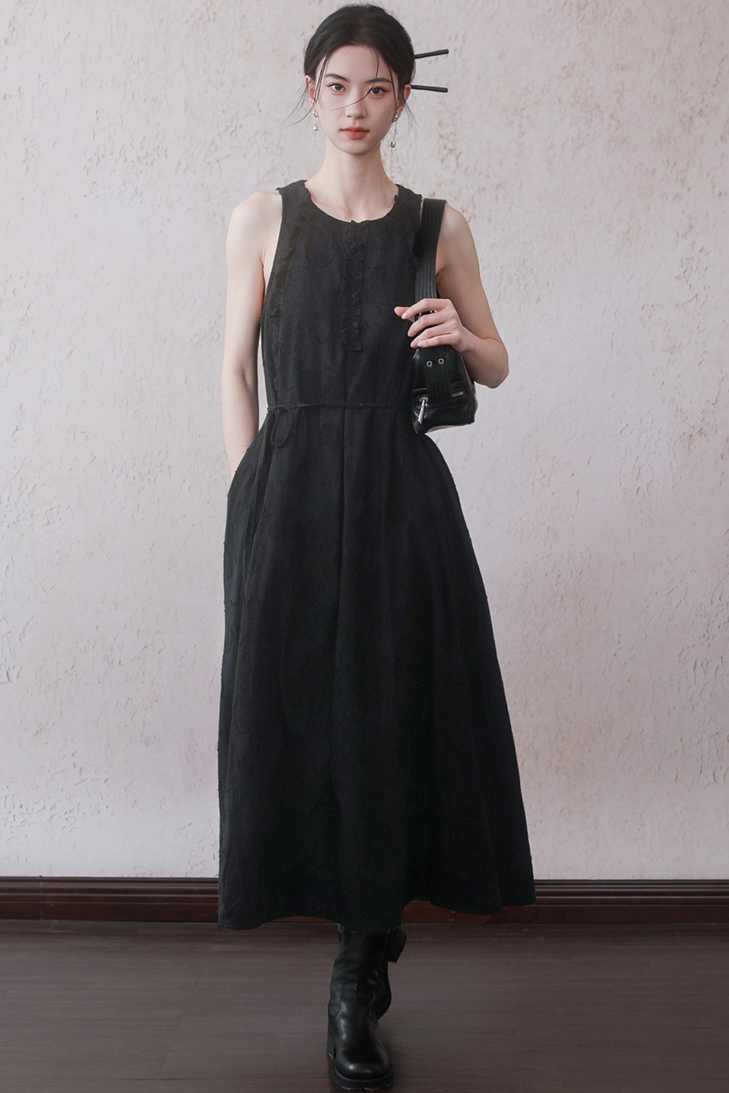 Beige Black Underdress