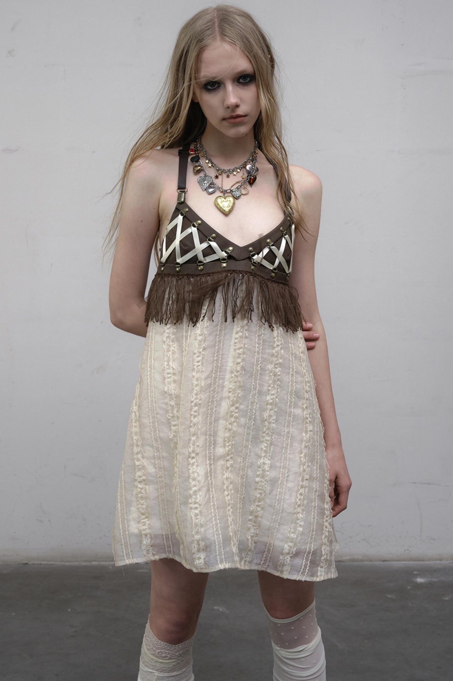 Luxury Halter Leather Dress