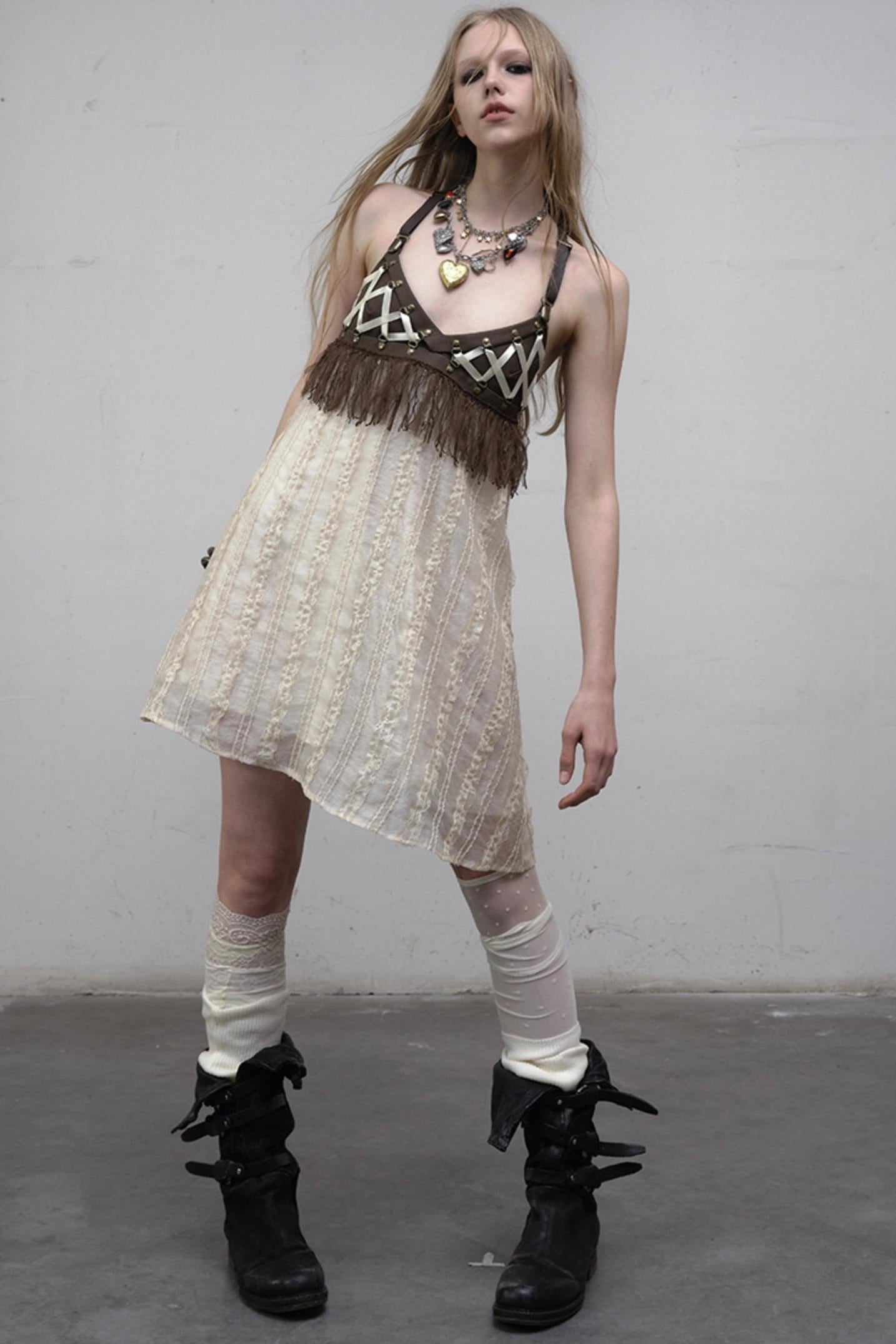 Luxury Halter Leather Dress