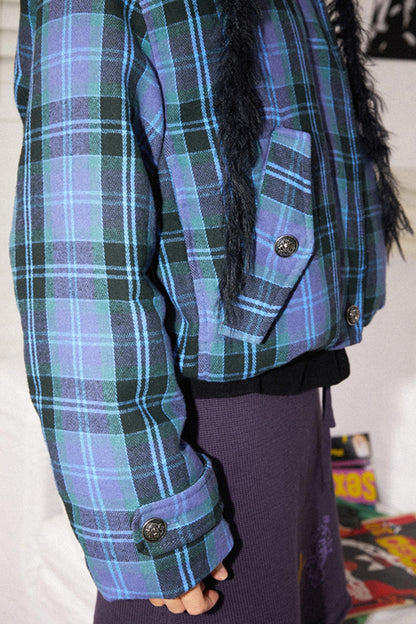 Blueberry Plaid Cotton Jacket