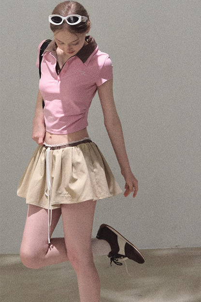 Vintage Lace Poncho Polo Skirt Set-Up