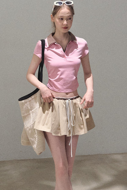 Vintage Lace Poncho Polo Skirt Set-Up