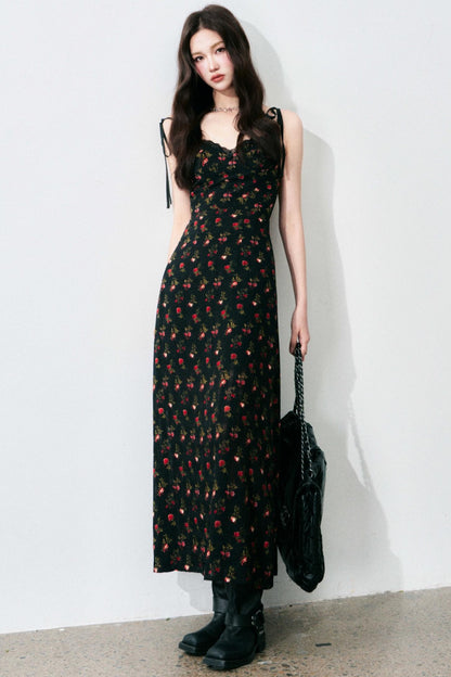 Vintage Floral Tie Dress