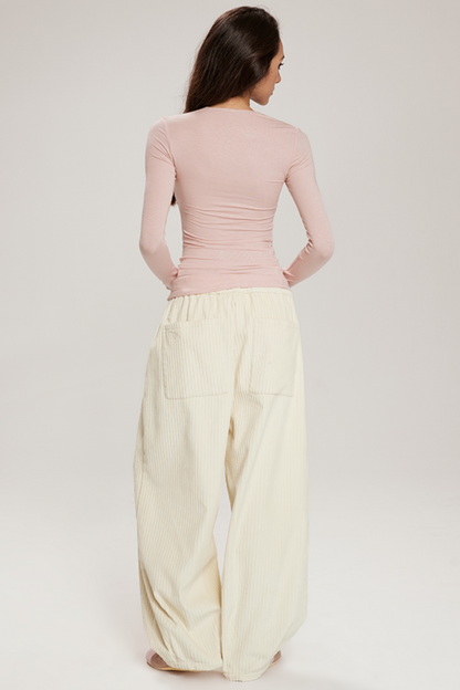 Cozy Wide-Leg Corduroy Pants