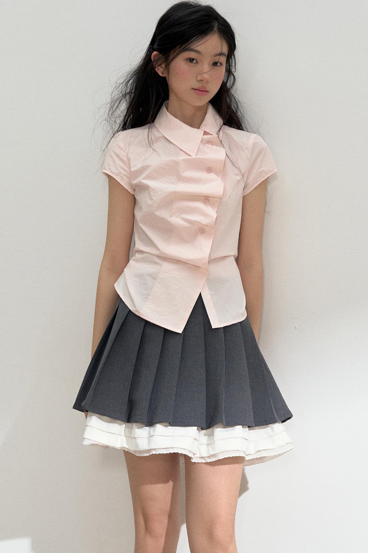 Pink Ruffle Lace Blouse