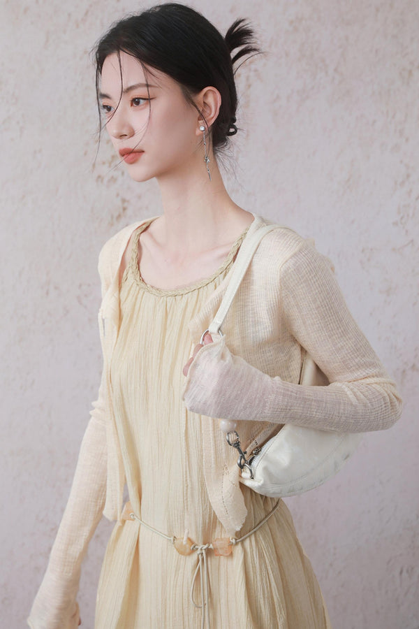 Yellow Halter Dress Set-Up