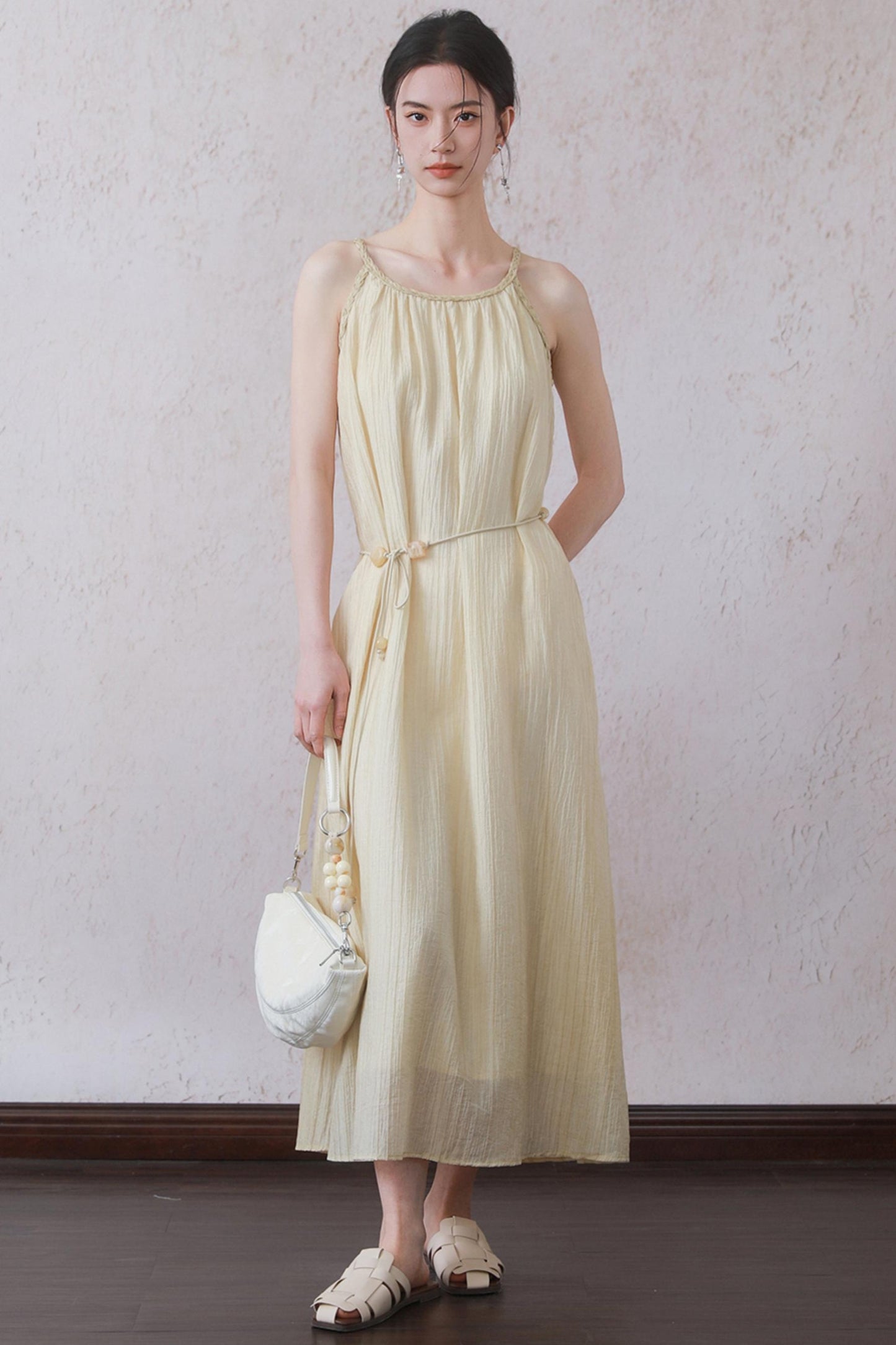 Yellow Halter Dress Set-Up