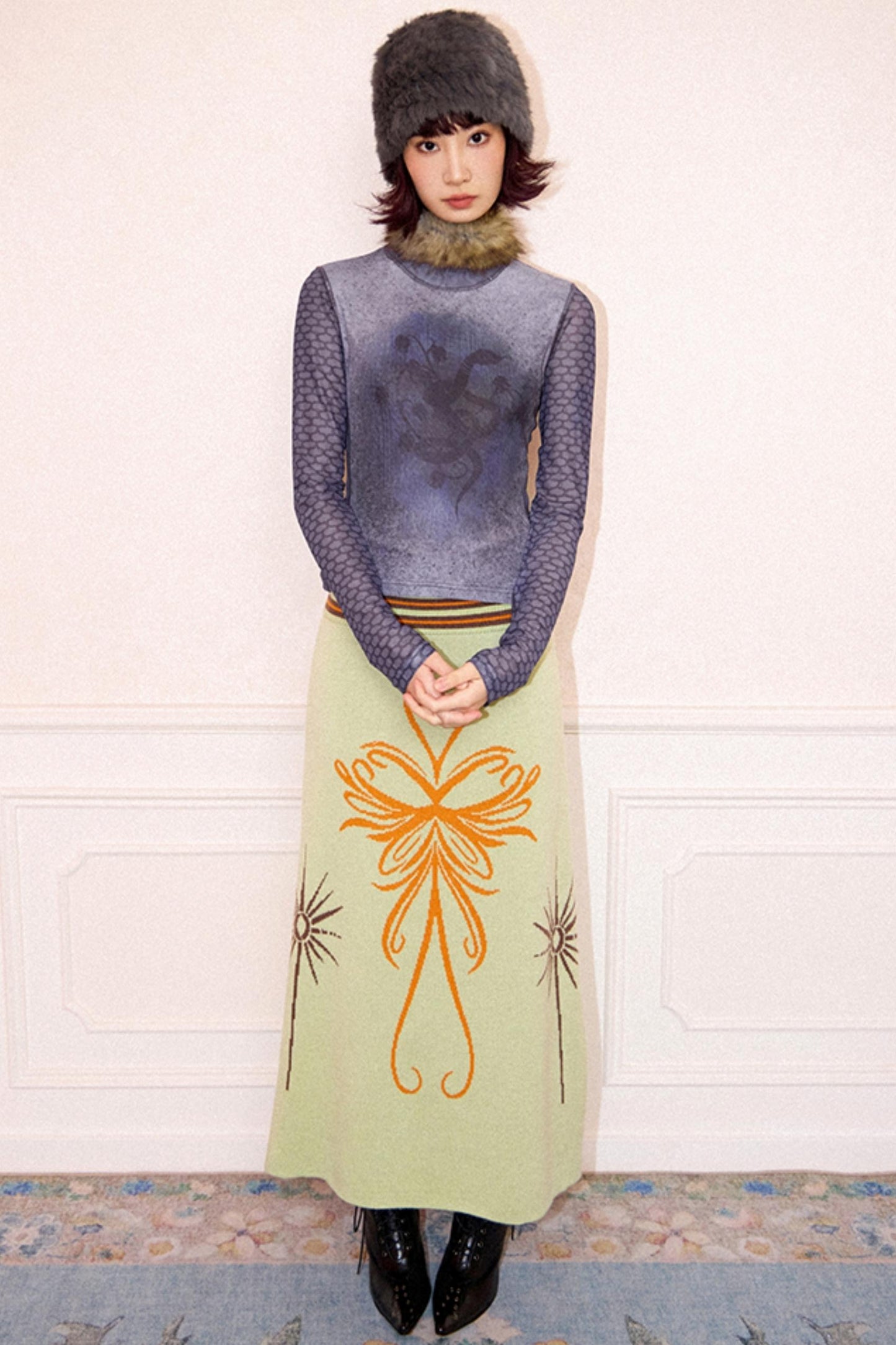 Blissful Butterfly Knit Skirt