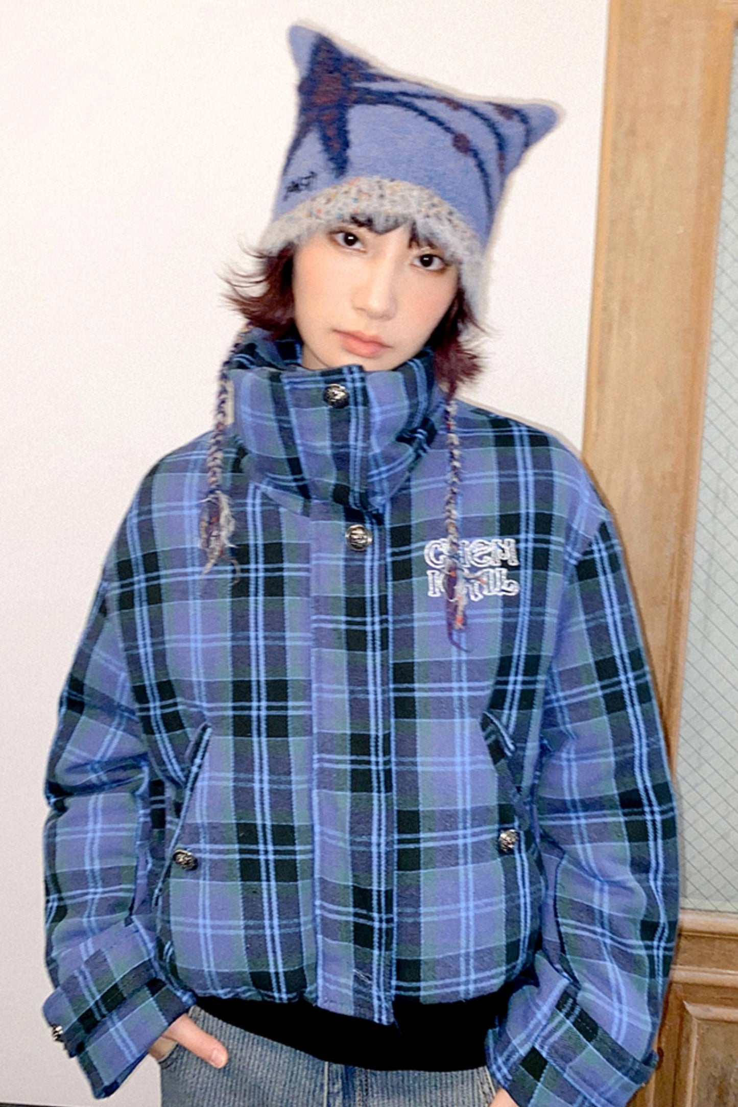 Blueberry Plaid Cotton Jacket