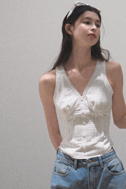 Ruffled V-Neck Camisole