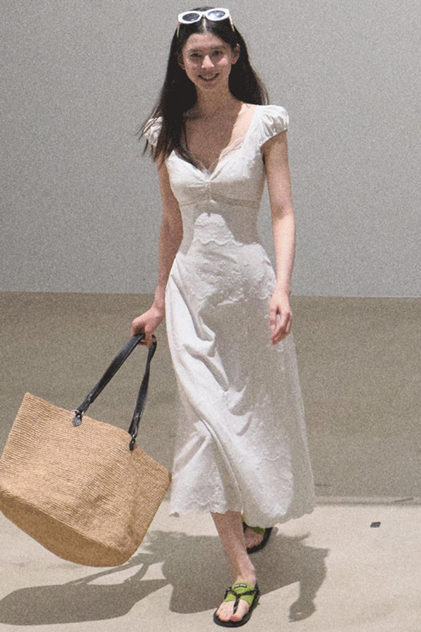 Bohemian Floral Embroidered Dress