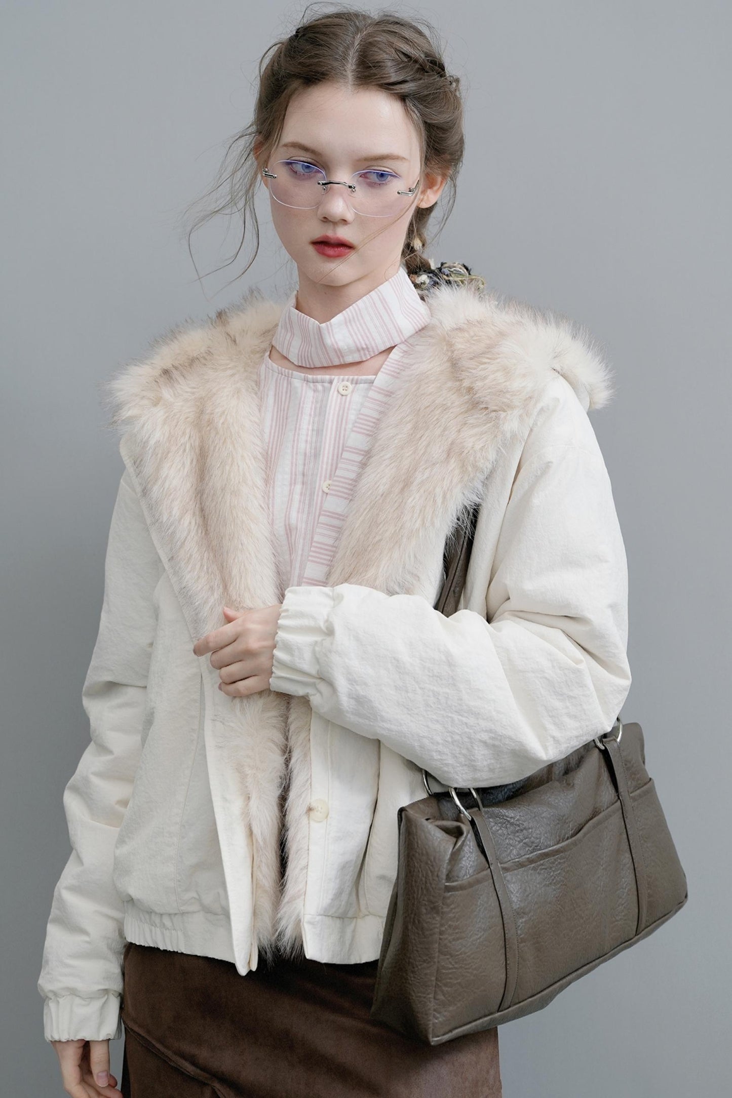 Reversible Fur-Trimmed Jacket