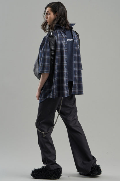 Luxury Studded Plaid Shirt