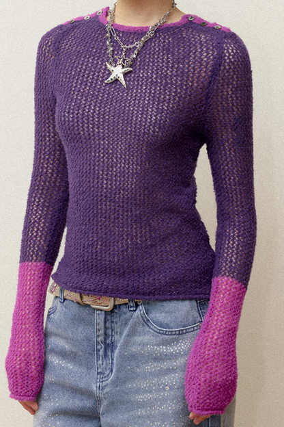 Rose Purple Knit Top