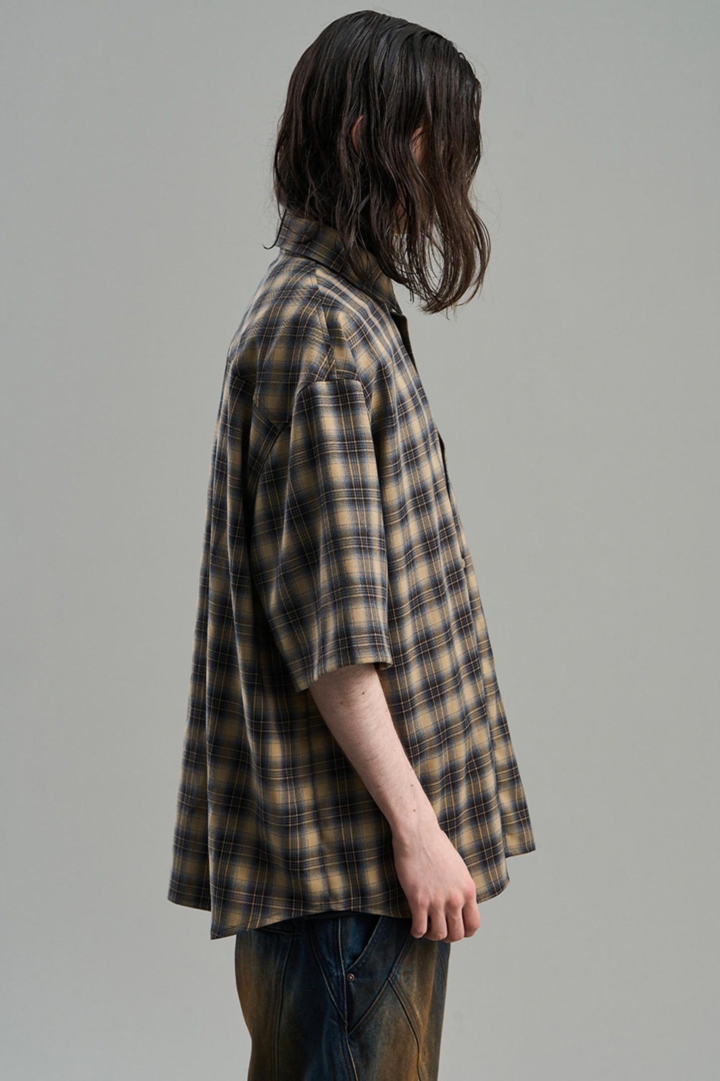 Luxury Studded Plaid Shirt