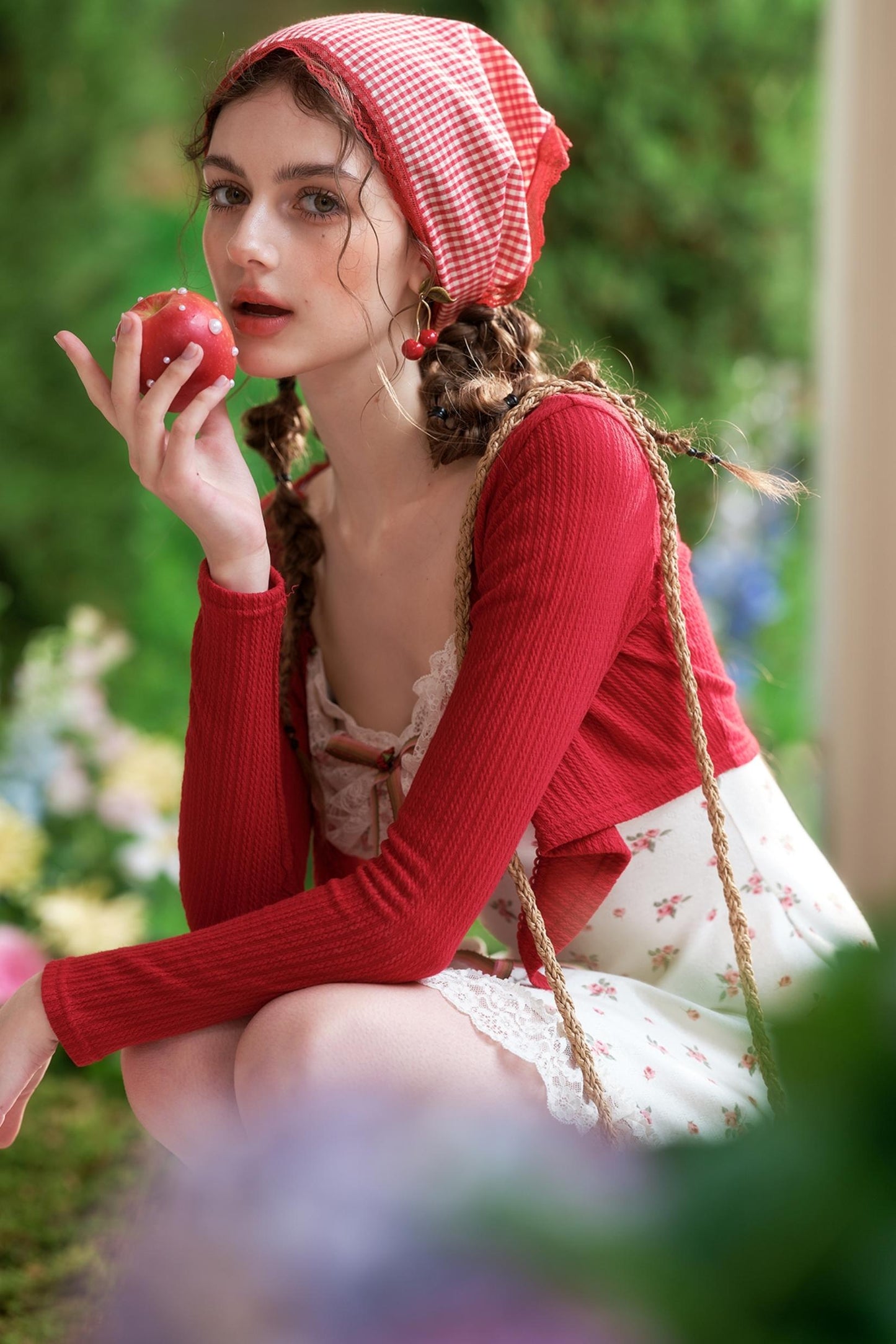 Red Rose Knit Dress