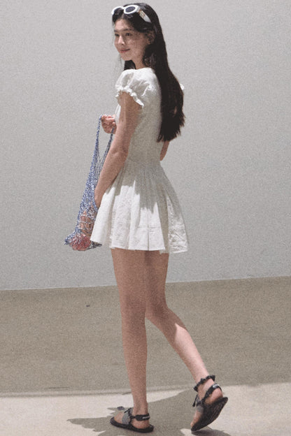 Lovefall Embroidered Cotton Tea Dress