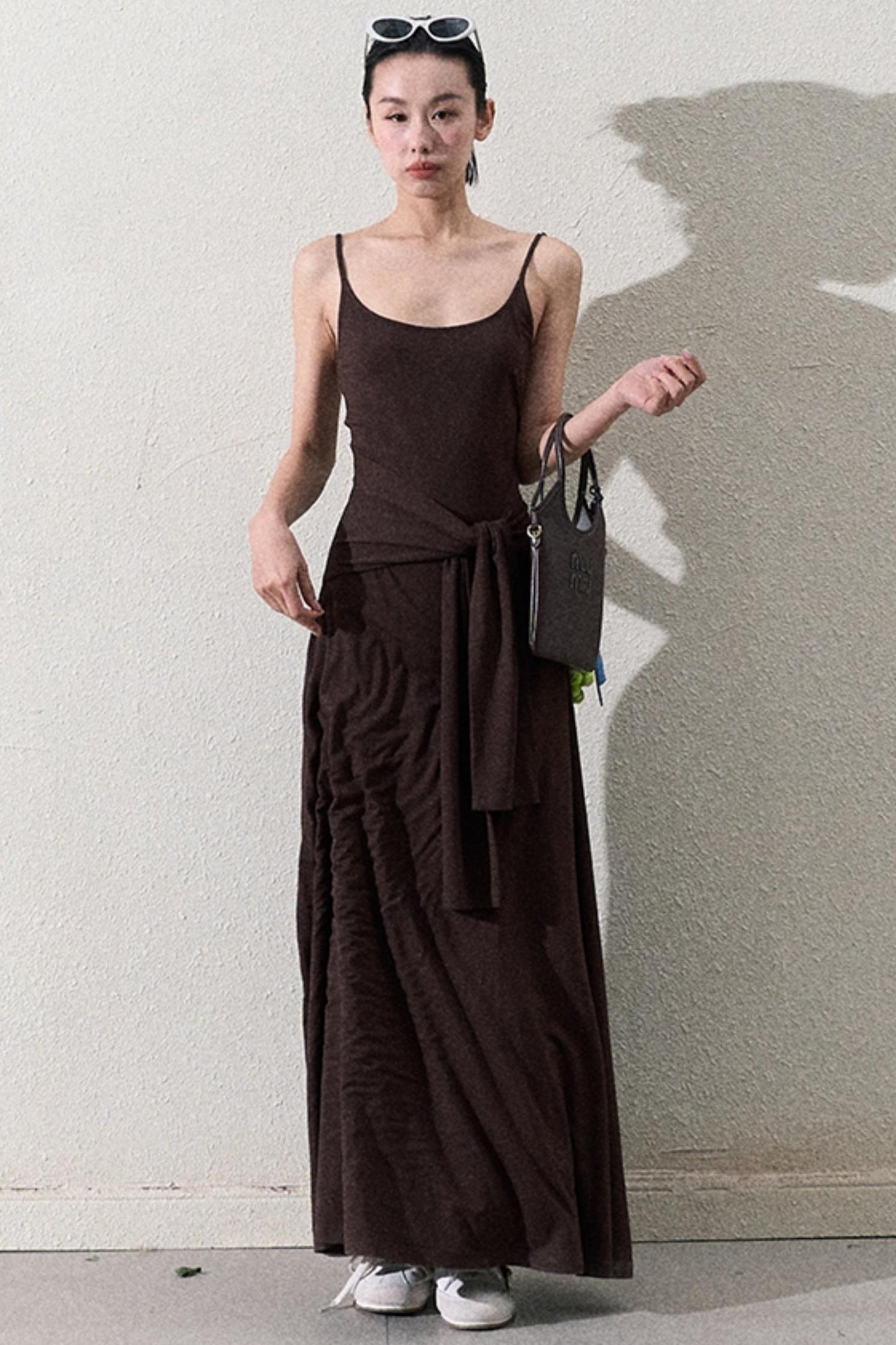 Slim Waist Knit Strap Dress