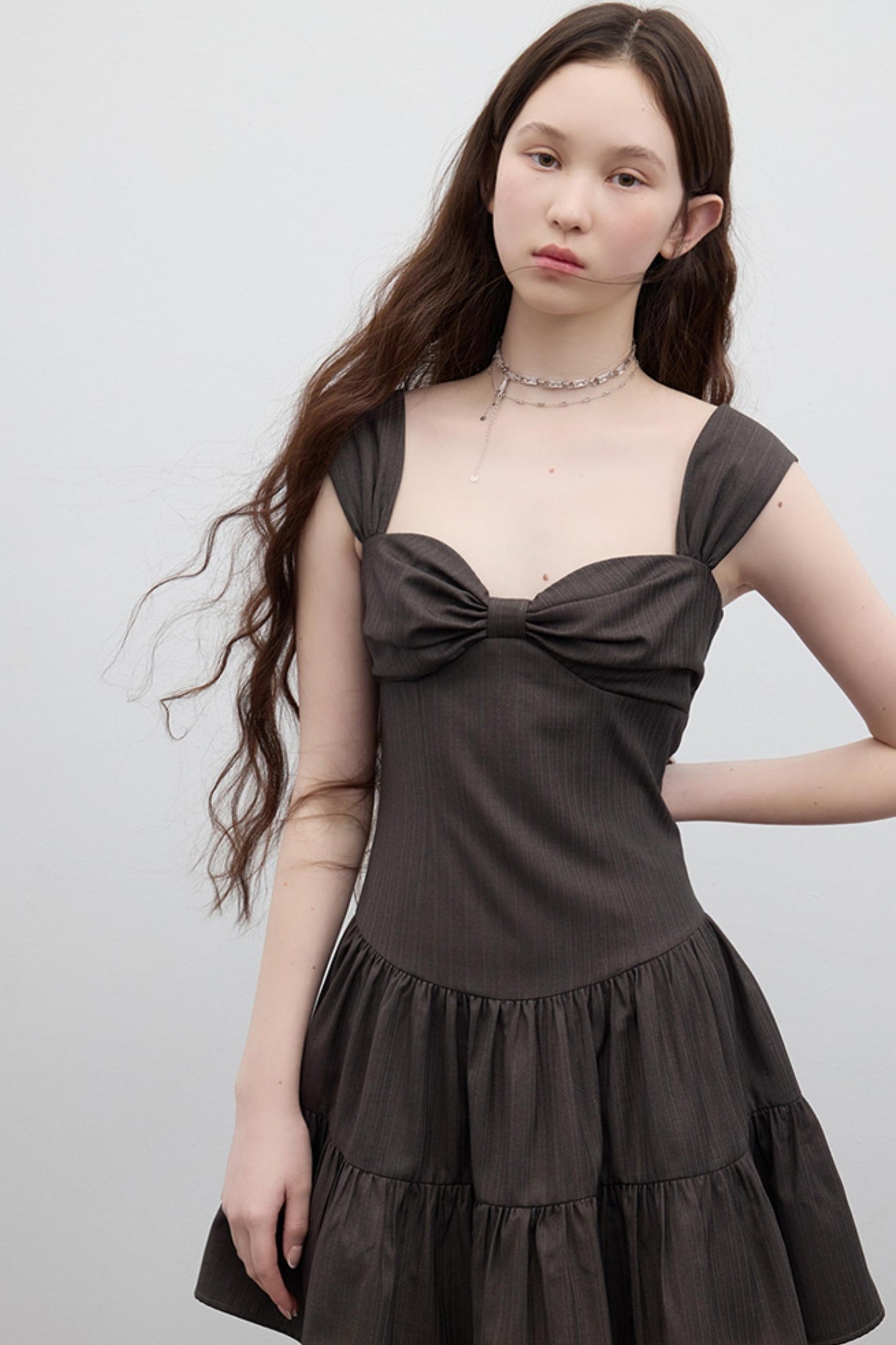 Brown Bow Ballroom Dress