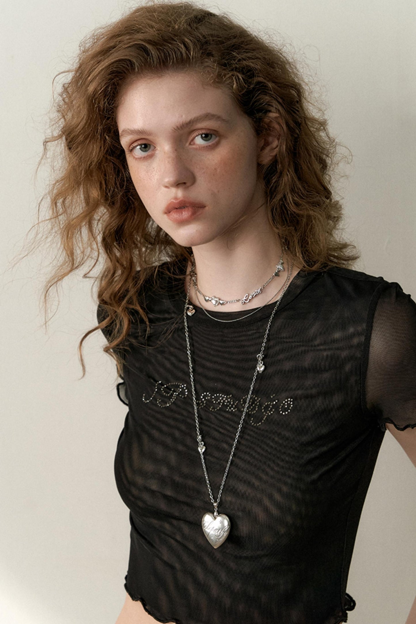 Multicolor Mesh Letter Tee