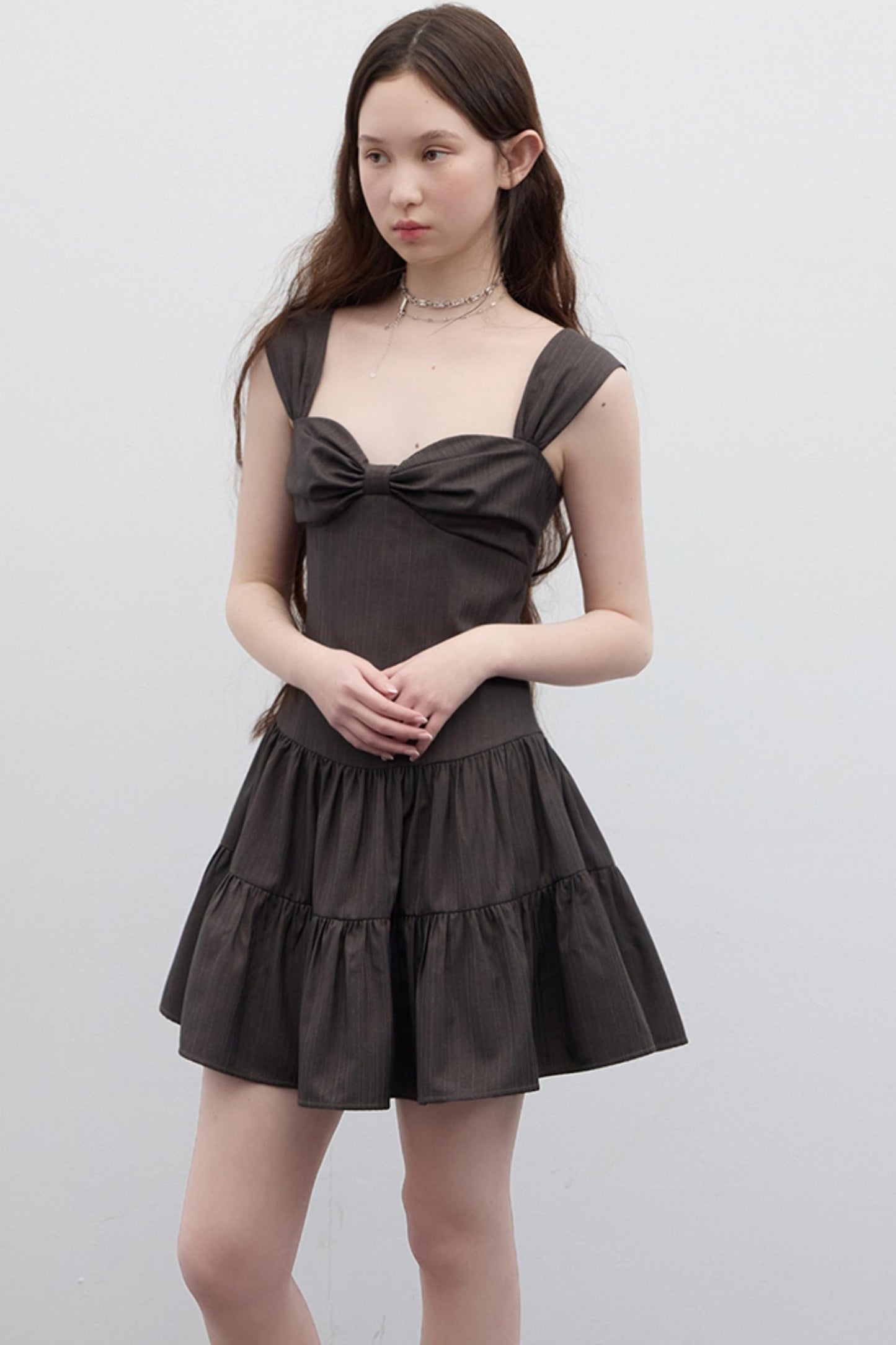 Brown Bow Ballroom Dress