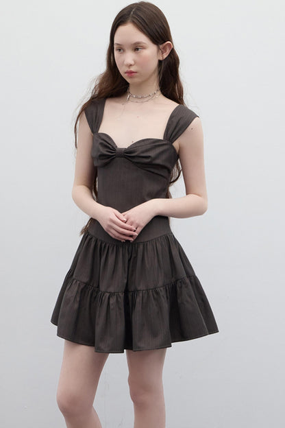 Brown Bow Ballroom Dress