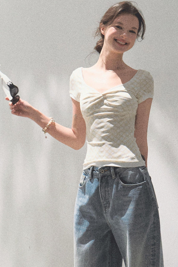 Slimming Checkered Tee