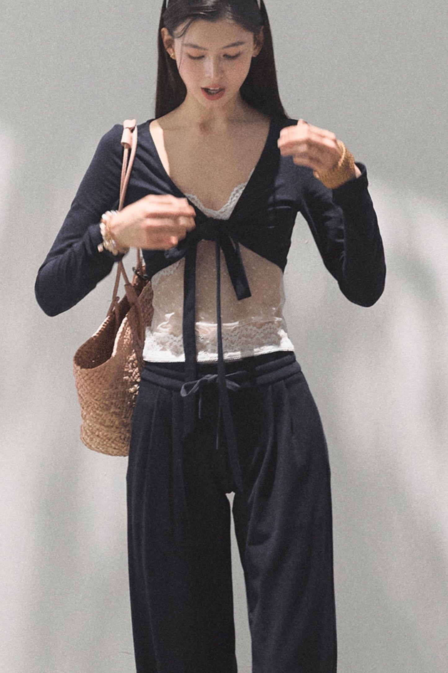 Cotton V-Neck Wide Leg Set-Up