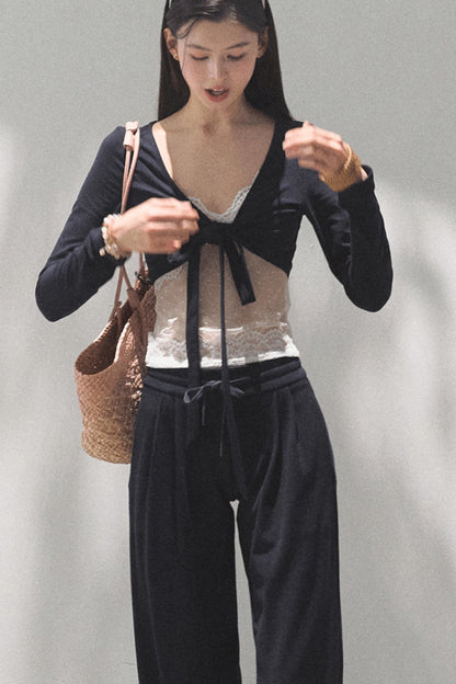 Cotton V-Neck Wide Leg Set-Up